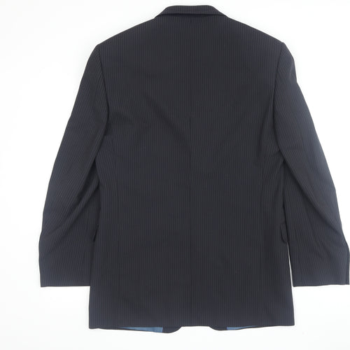 Marks and Spencer Men's Blue Striped Suit Jacket 38R