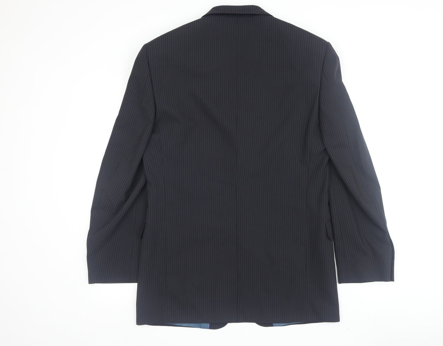 Marks and Spencer Men's Blue Striped Suit Jacket 38R