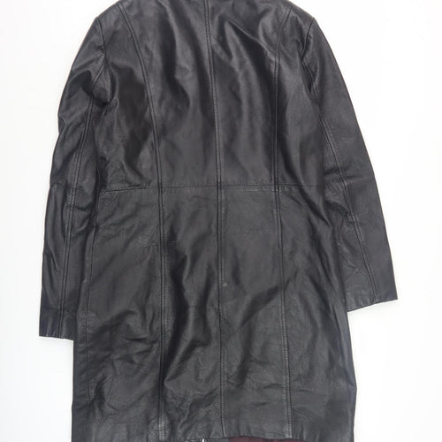 Freemans Women's Black Leather Overcoat Size 12