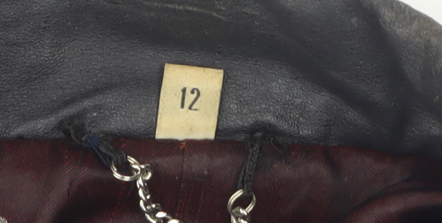 Freemans Women's Black Leather Overcoat Size 12