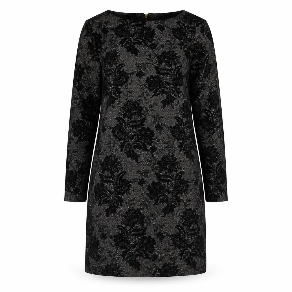 Front view of Next Women's Black Floral Dress, size 14