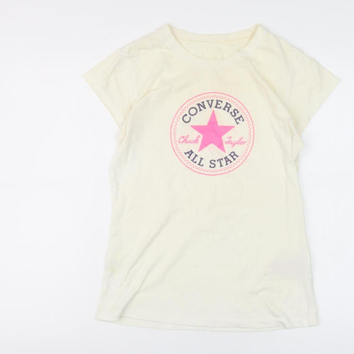Converse Ivory Graphic T-Shirt XL Teens Crew Neck Casual
