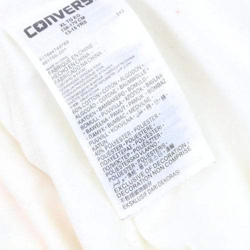 Converse Ivory Graphic T-Shirt XL Teens Crew Neck Casual
