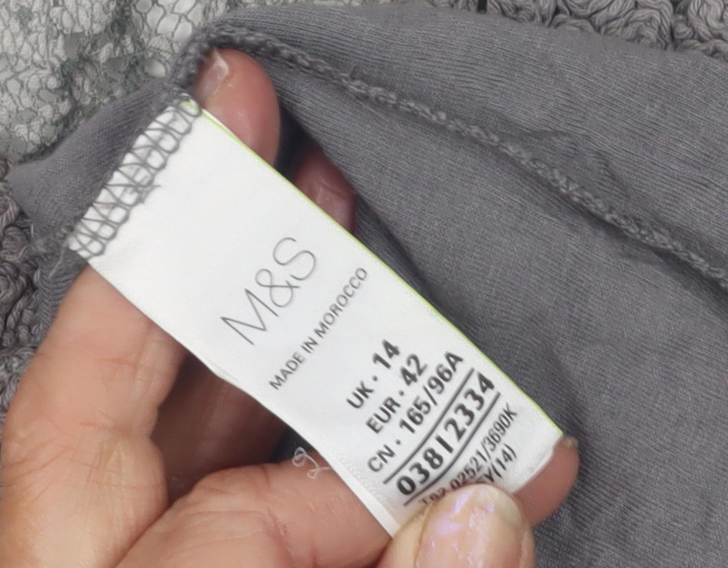 Marks & Spencer Grey Floral Blouse for Women, Size 14