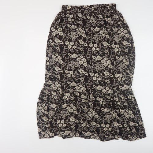 Lakeland Women's Black Floral Midi Skirt - Size S