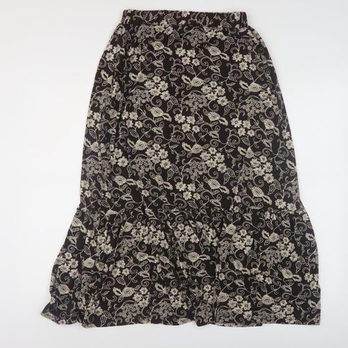 Lakeland Women's Black Floral Midi Skirt - Size S