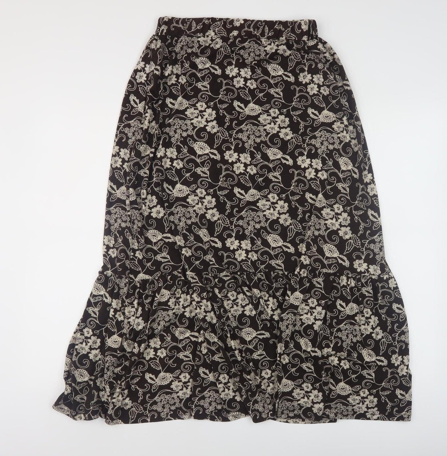 Lakeland Women's Black Floral Midi Skirt - Size S