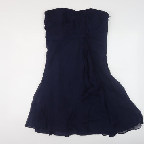 Coast Women's Blue Strapless Chiffon Dress Size 10