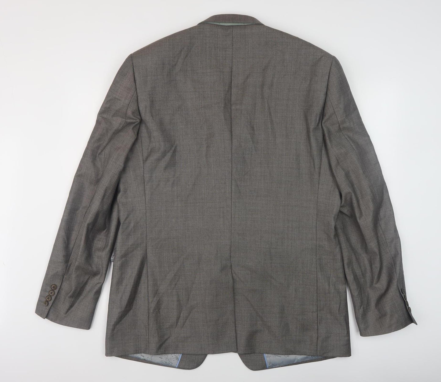 Next Men's Grey Wool Mix Blazer Size 44L Classic Style