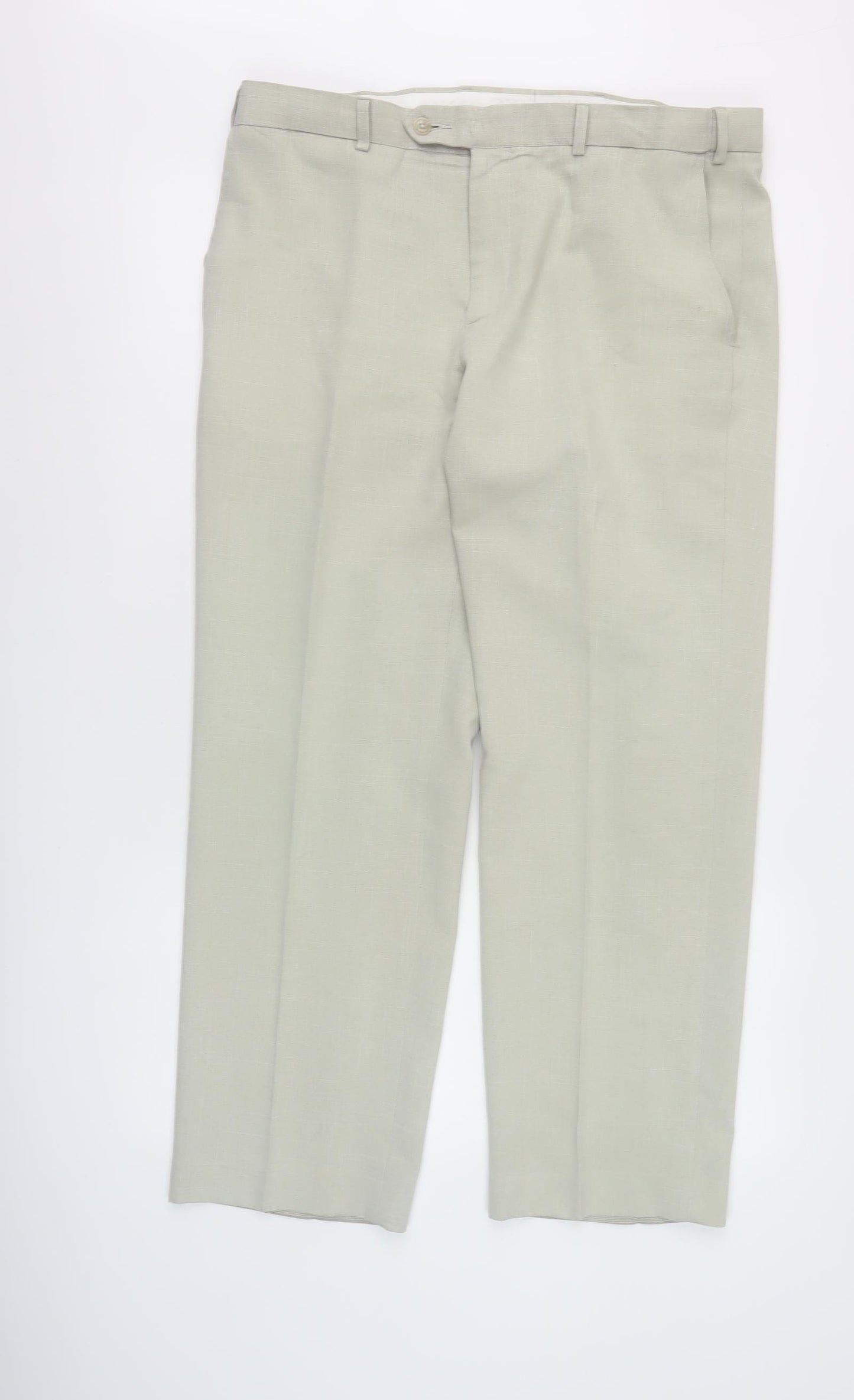 Marks and Spencer Beige Men's Linen Dress Trousers L