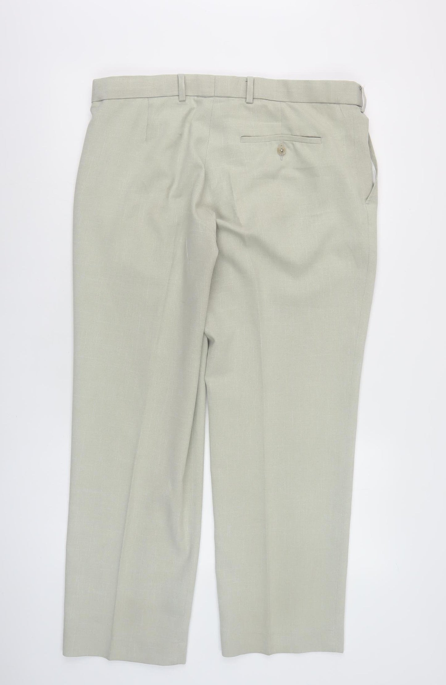 Marks and Spencer Beige Men's Linen Dress Trousers L