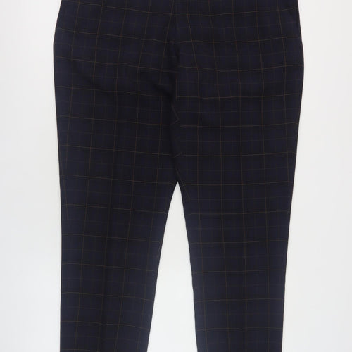 Next Men's Black Check Trousers 36 Regular Fit