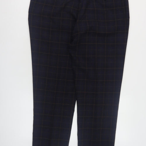 Next Men's Black Check Trousers 36 Regular Fit
