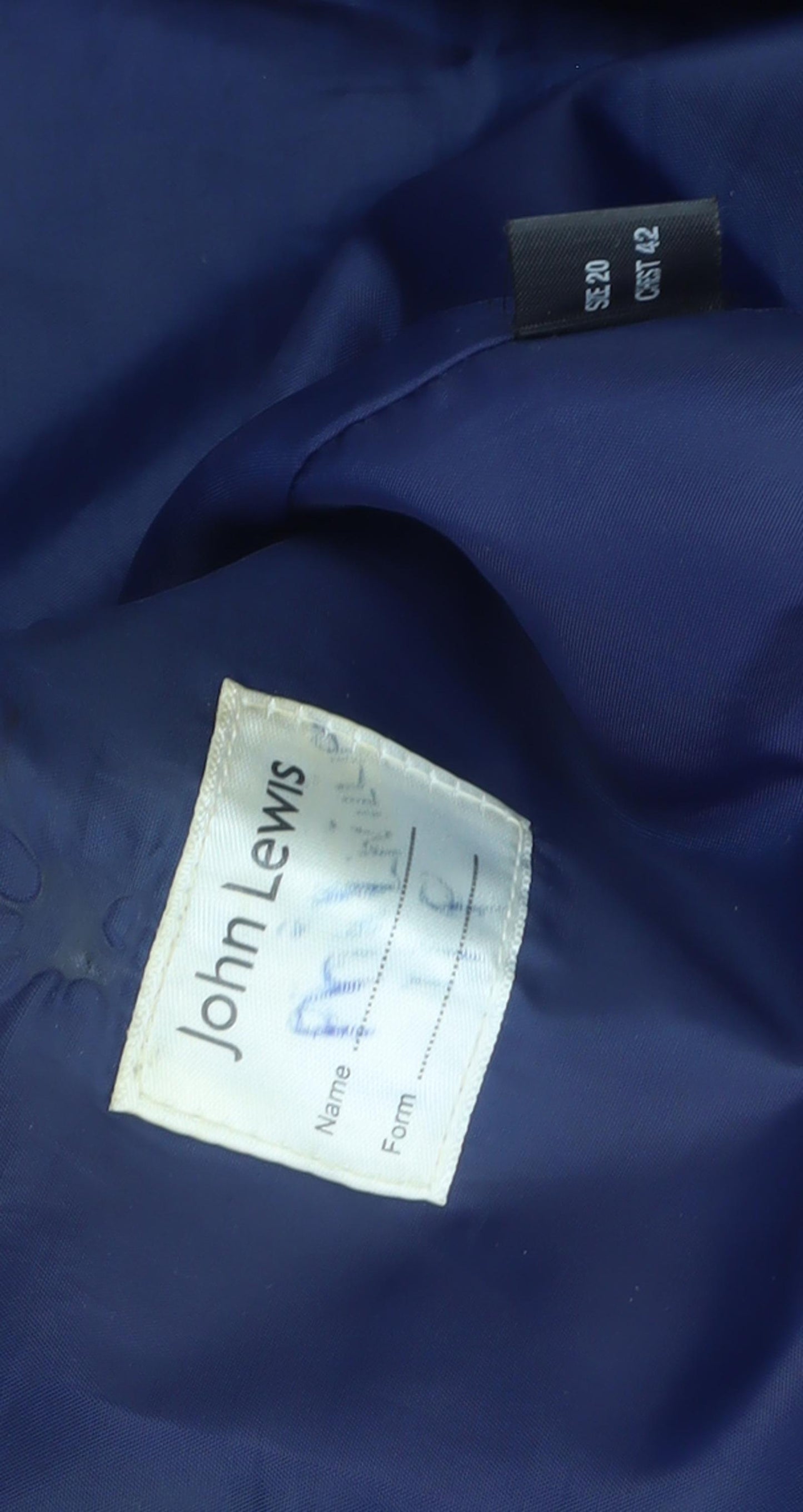 John Lewis Men's Blue Blazer, Size 42, Notch Lapel