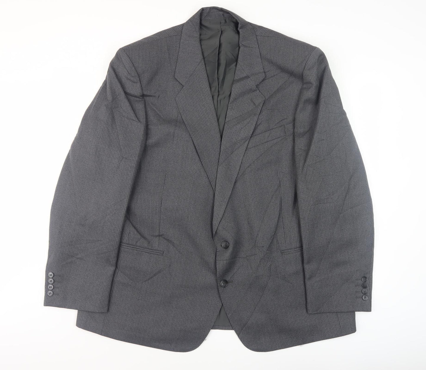 Centaur Men's Grey Striped Blazer Jacket 48R