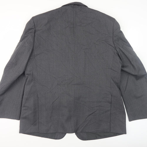 Centaur Men's Grey Striped Blazer Jacket 48R