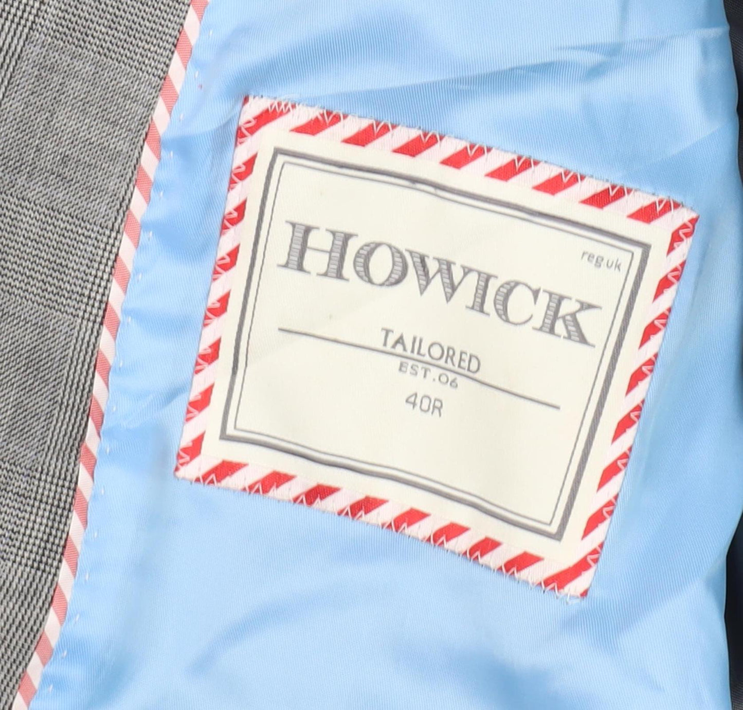 Howick Men's Grey Check Blazer 40R Formal Wool