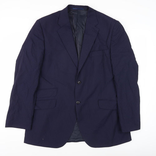 Howick Men's Blue Striped Suit Jacket 42R Regular Fit