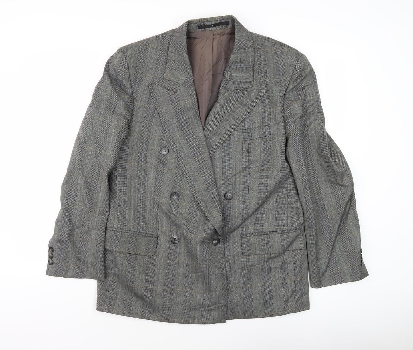 Hank Kemen Men's Grey Double-Breasted Blazer - Size 40