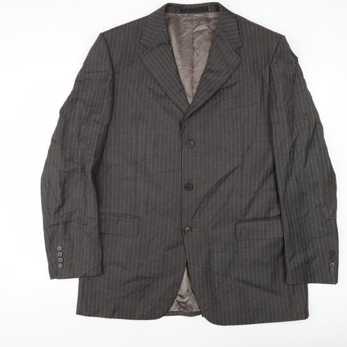 Marks and Spencer Men's Grey Striped Suit Jacket 44L