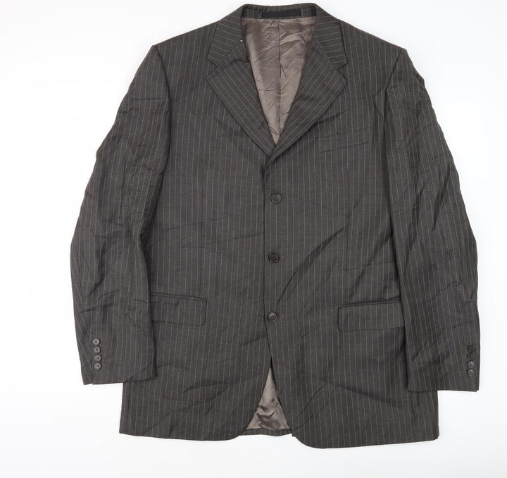 Marks and Spencer Men's Grey Striped Suit Jacket 44L