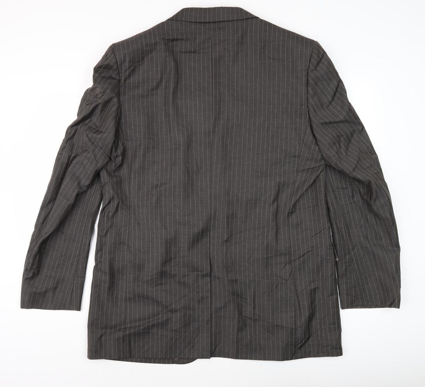 Marks and Spencer Men's Grey Striped Suit Jacket 44L