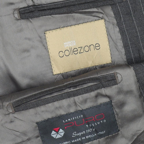 Marks and Spencer Men's Grey Striped Suit Jacket 44L