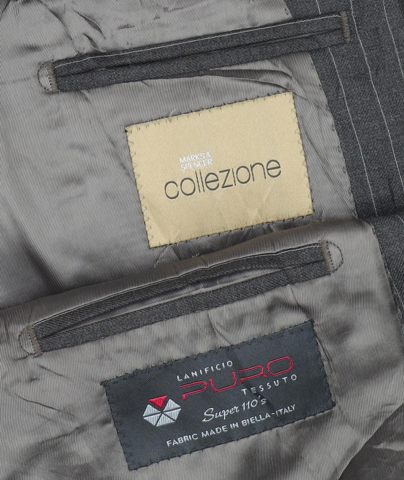 Marks and Spencer Men's Grey Striped Suit Jacket 44L