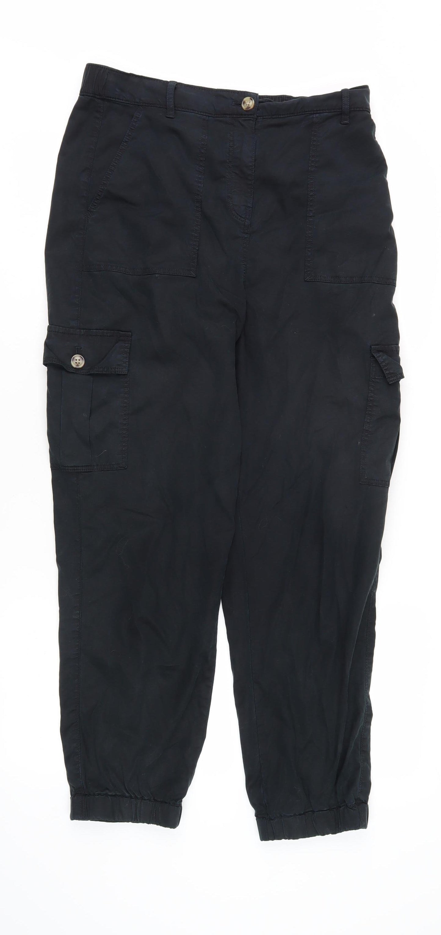 Marks and Spencer Women's Black Cargo Trousers Size 10