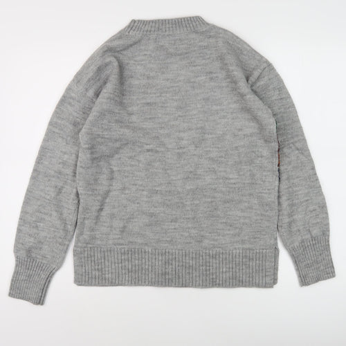 Next Women's Grey Pullover with Sequin Rainbow, Size S