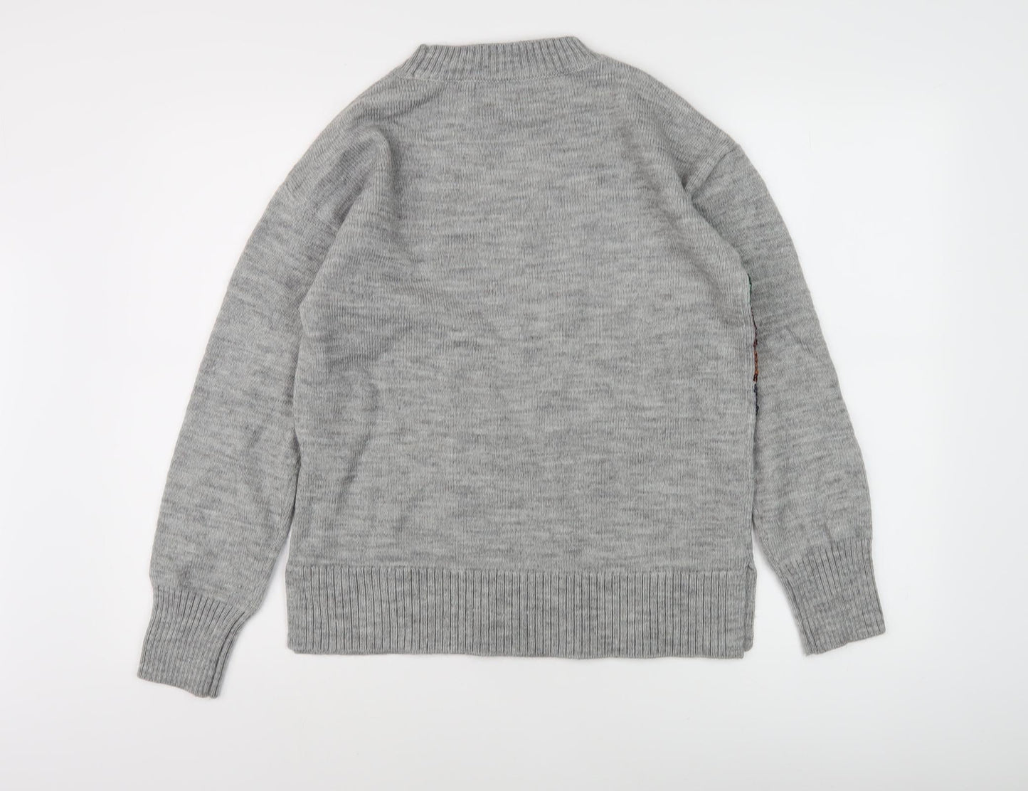 Next Women's Grey Pullover with Sequin Rainbow, Size S