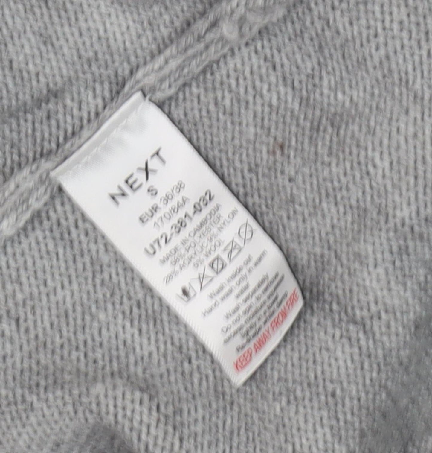 Next Women's Grey Pullover with Sequin Rainbow, Size S