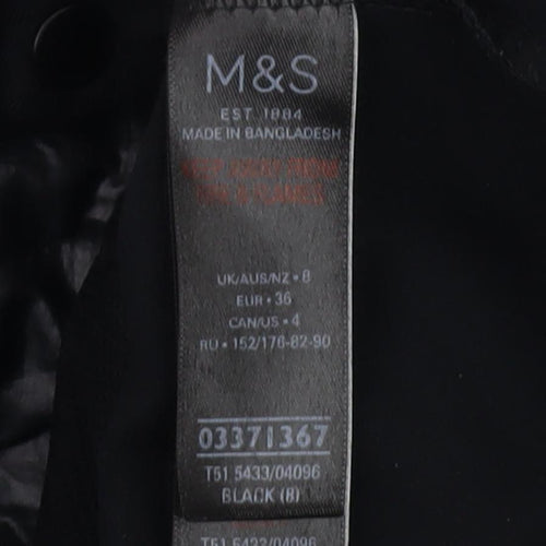 Marks & Spencer Women's Black Hooded Jacket Size 8