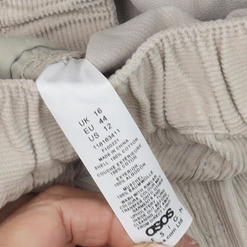 ASOS Women's Beige Cargo Trousers Size 16