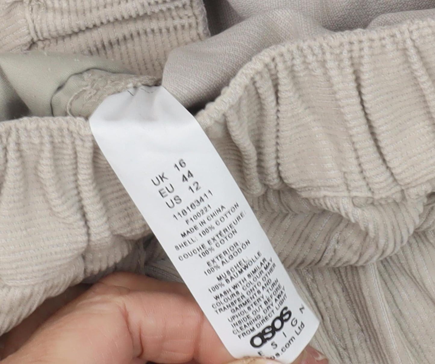 ASOS Women's Beige Cargo Trousers Size 16