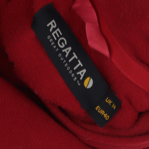 Regatta Women's Red Mid-Length Fleece Jacket Size 14