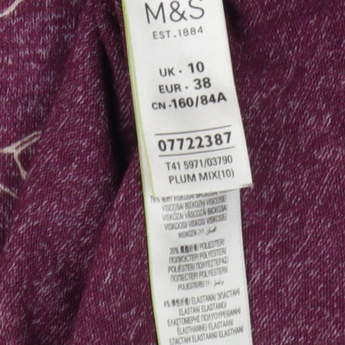 Marks and Spencer Women's Purple Animal Print Blouse