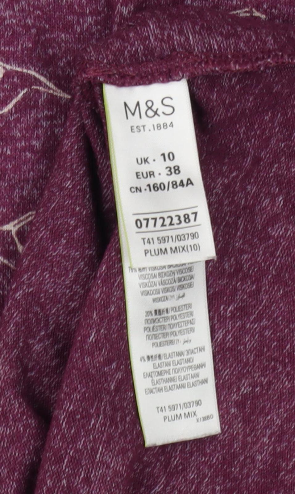 Marks and Spencer Women's Purple Animal Print Blouse