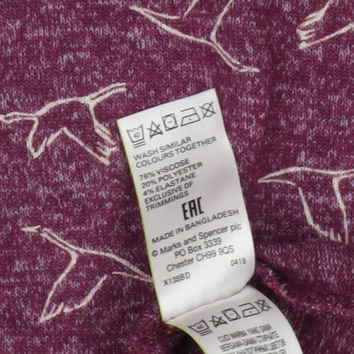 Marks and Spencer Women's Purple Animal Print Blouse