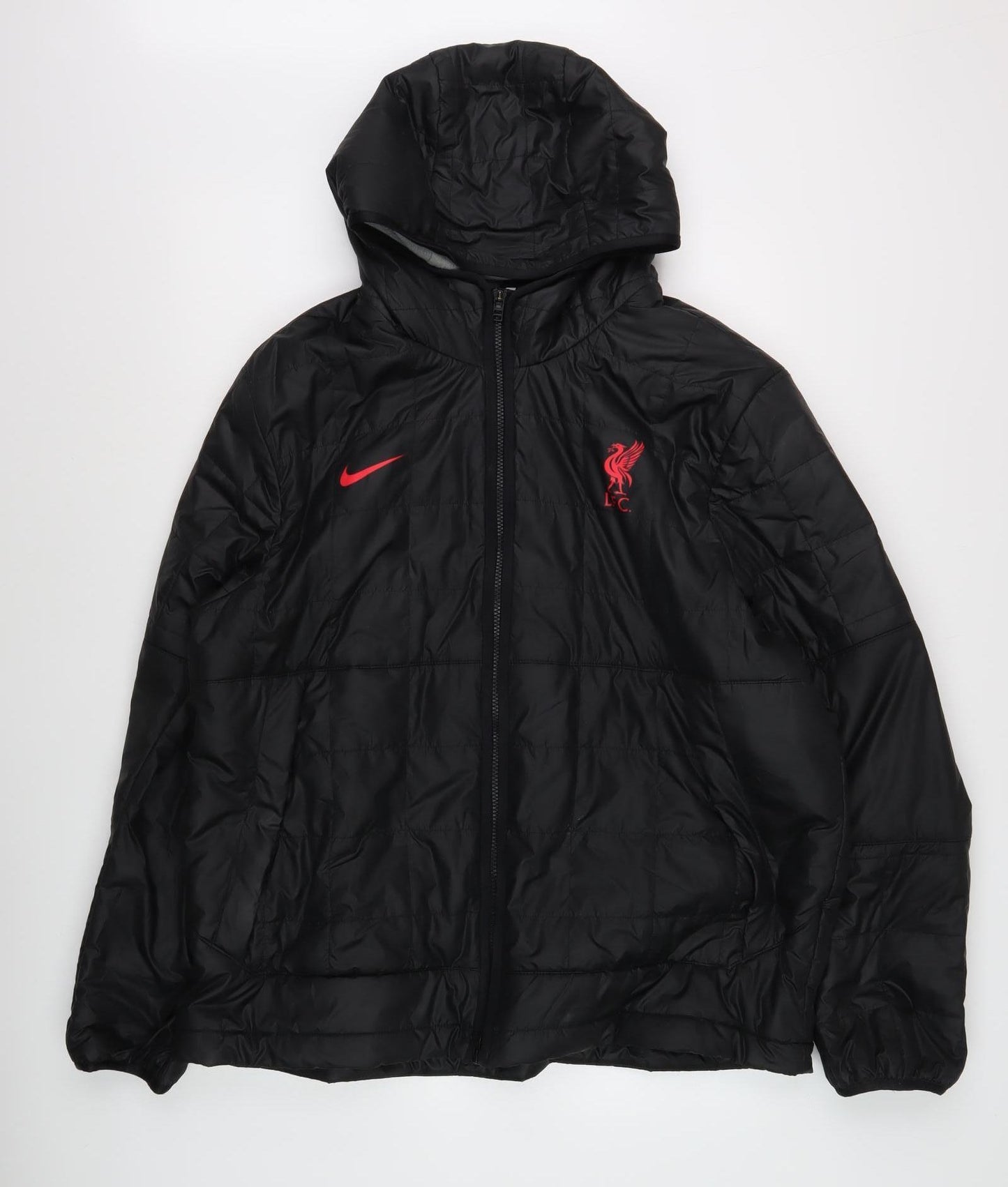 Nike Men's Black Puffer Jacket XL Hooded Lightweight