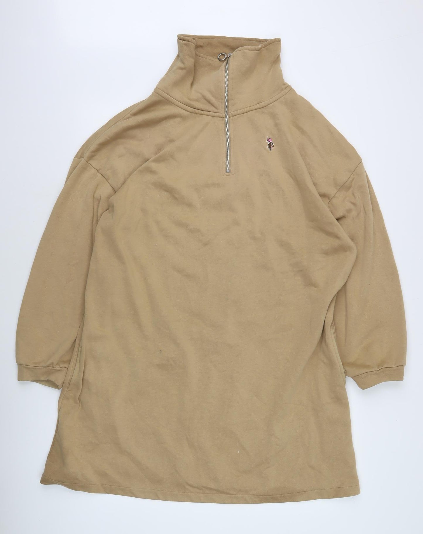 U.S. Polo Assn. Women's Brown Long Sleeve Casual Dress L