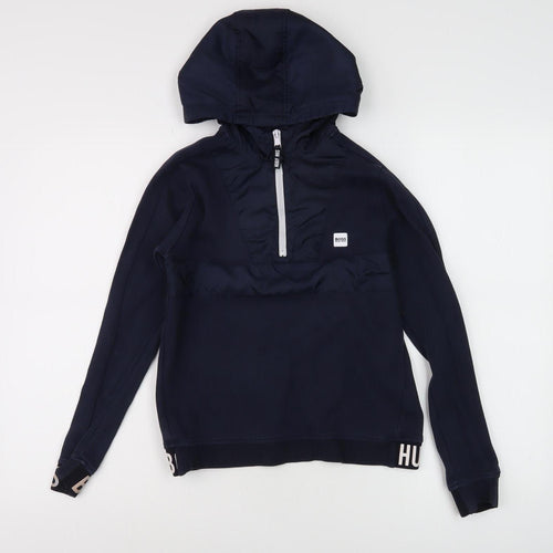 Boss Boys Blue Pullover Hoodie 12 Years Logo Style