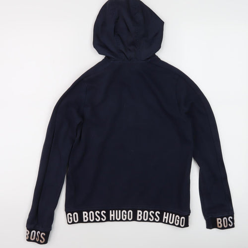 Boss Boys Blue Pullover Hoodie 12 Years Logo Style