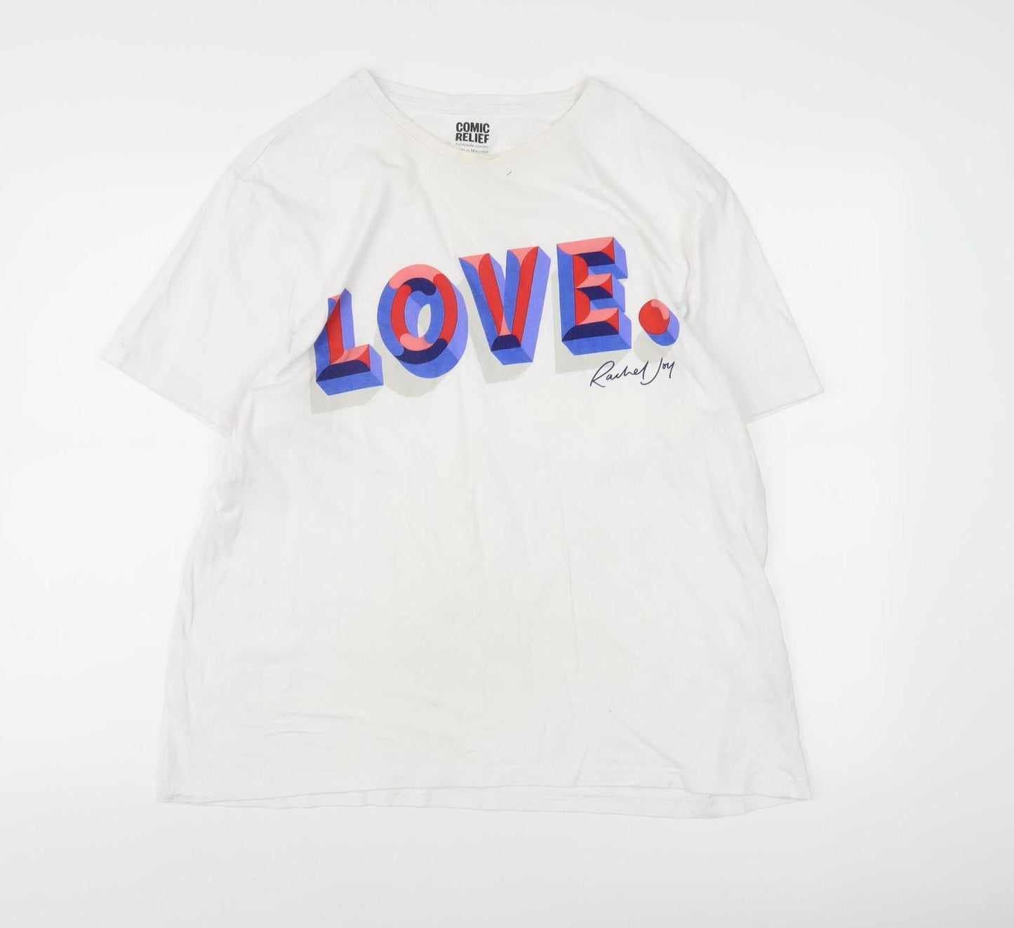 Comic Relief White T-Shirt, L, Unisex Casual Cotton