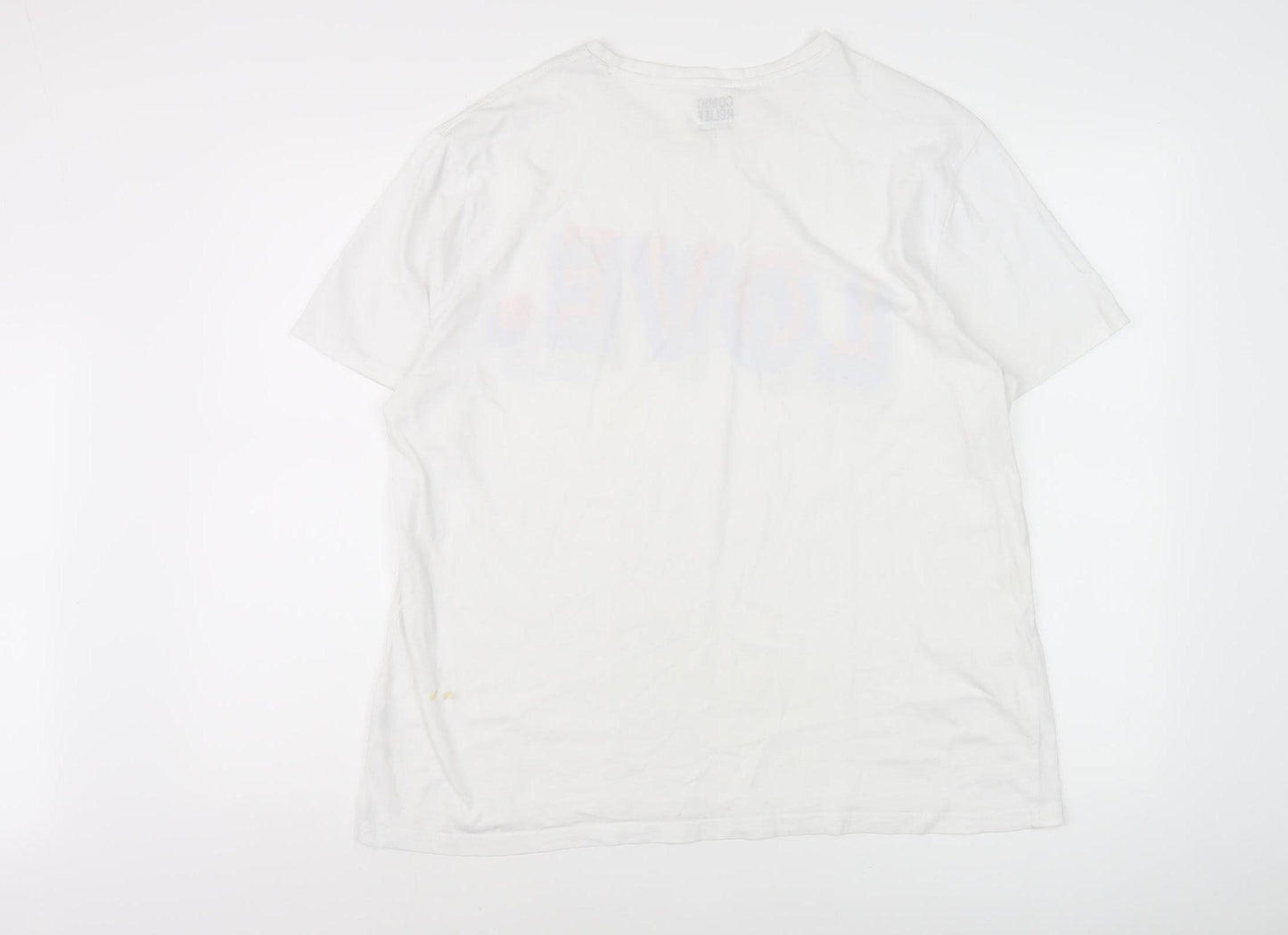 Comic Relief White T-Shirt, L, Unisex Casual Cotton