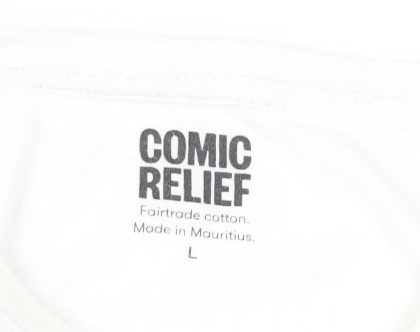 Comic Relief White T-Shirt, L, Unisex Casual Cotton