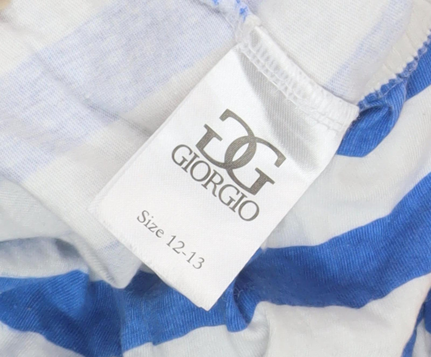 Giorgio Boys Striped Pyjama Set Blue/White 12-13 Yrs