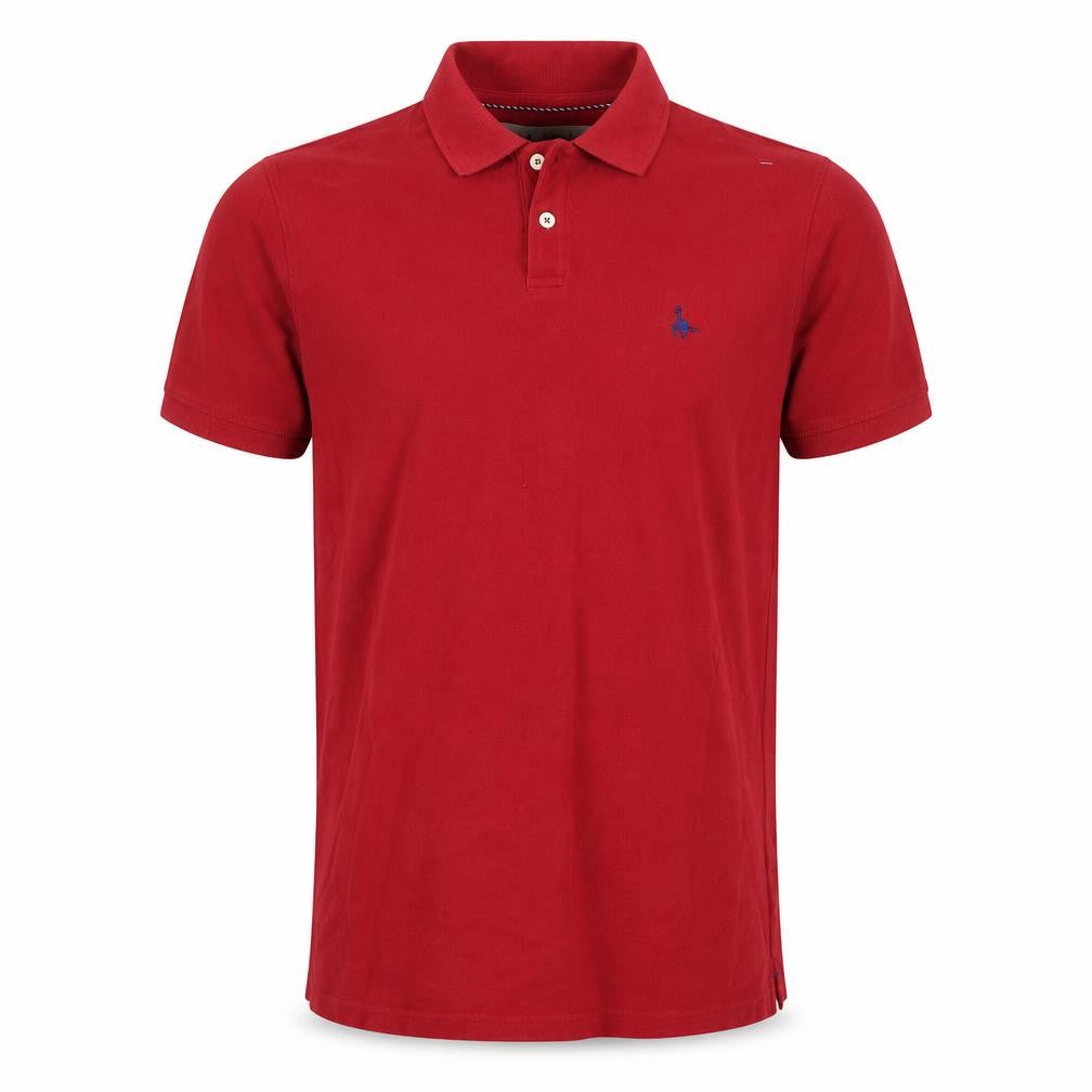 Front view of Jack Wills Men's Red Polo Shirt L - Logo Accent