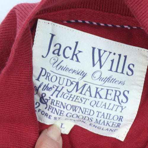 Jack Wills Men's Red Polo Shirt L - Logo Accent