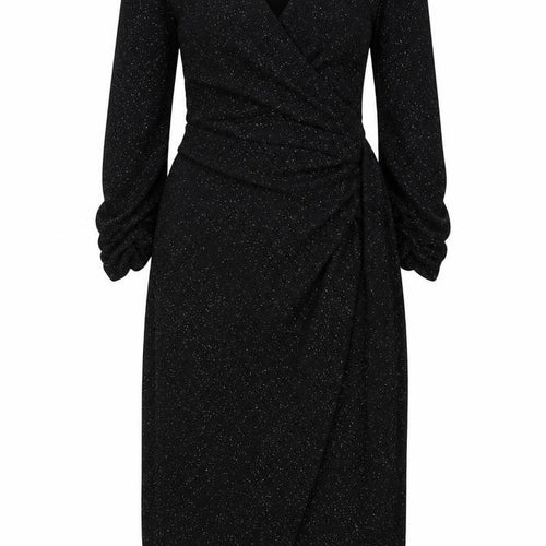 Quiz Women's Black Long Sleeve V-Neck Party Dress